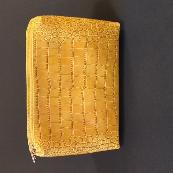 Staud Caramel Croc Leather Pouch - Picture 1 of 6